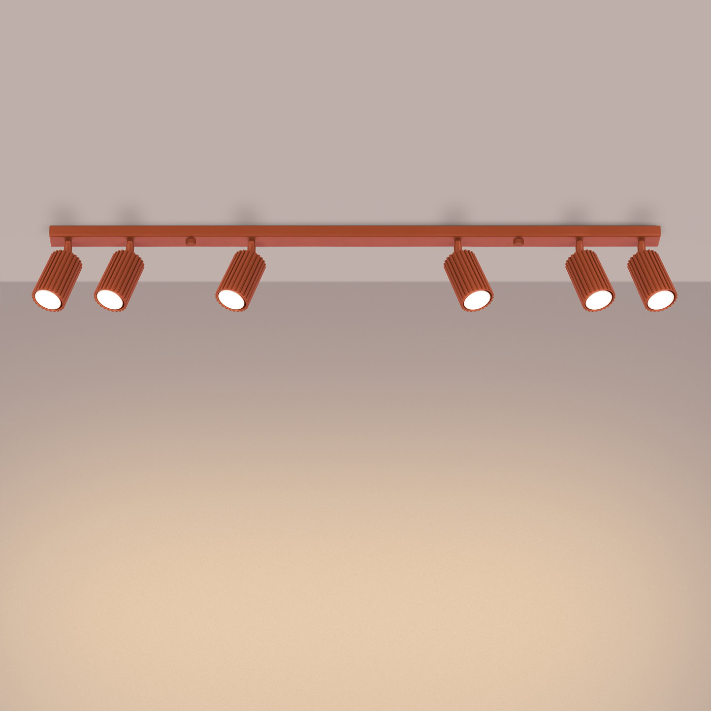 Plafon KARBON 6L ochra czerwona SL.1642 - Sollux Lighting - obrazek 4