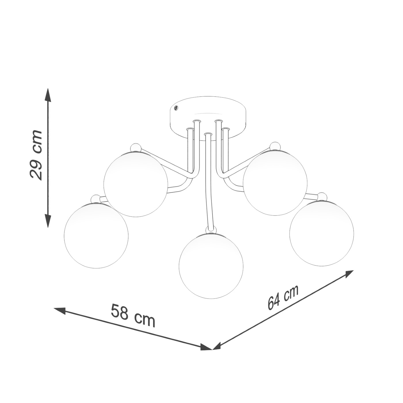 Żyrandol ASTRAL 5 czarny SL.1663 - Sollux Lighting - obrazek 9