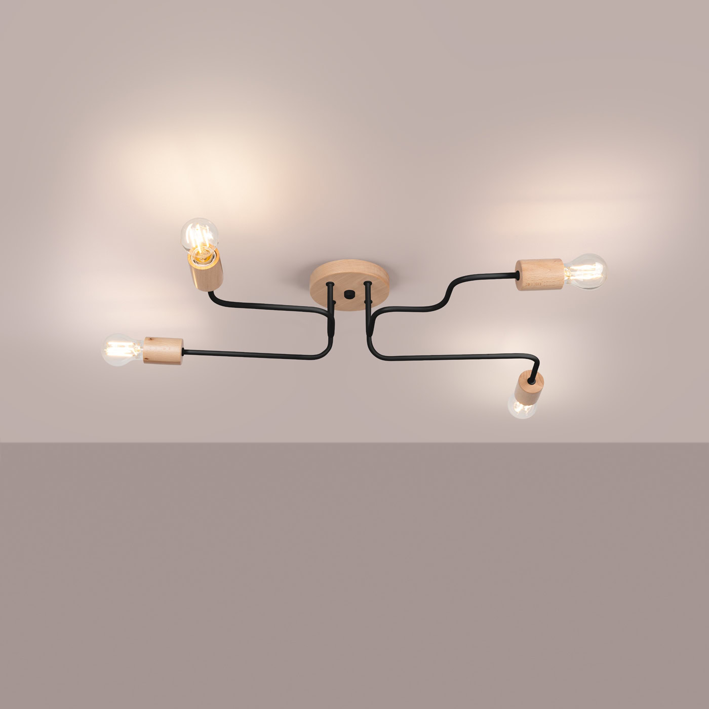 Żyrandol TIMBO 4 czarny SL.1669 - Sollux Lighting - obrazek 4