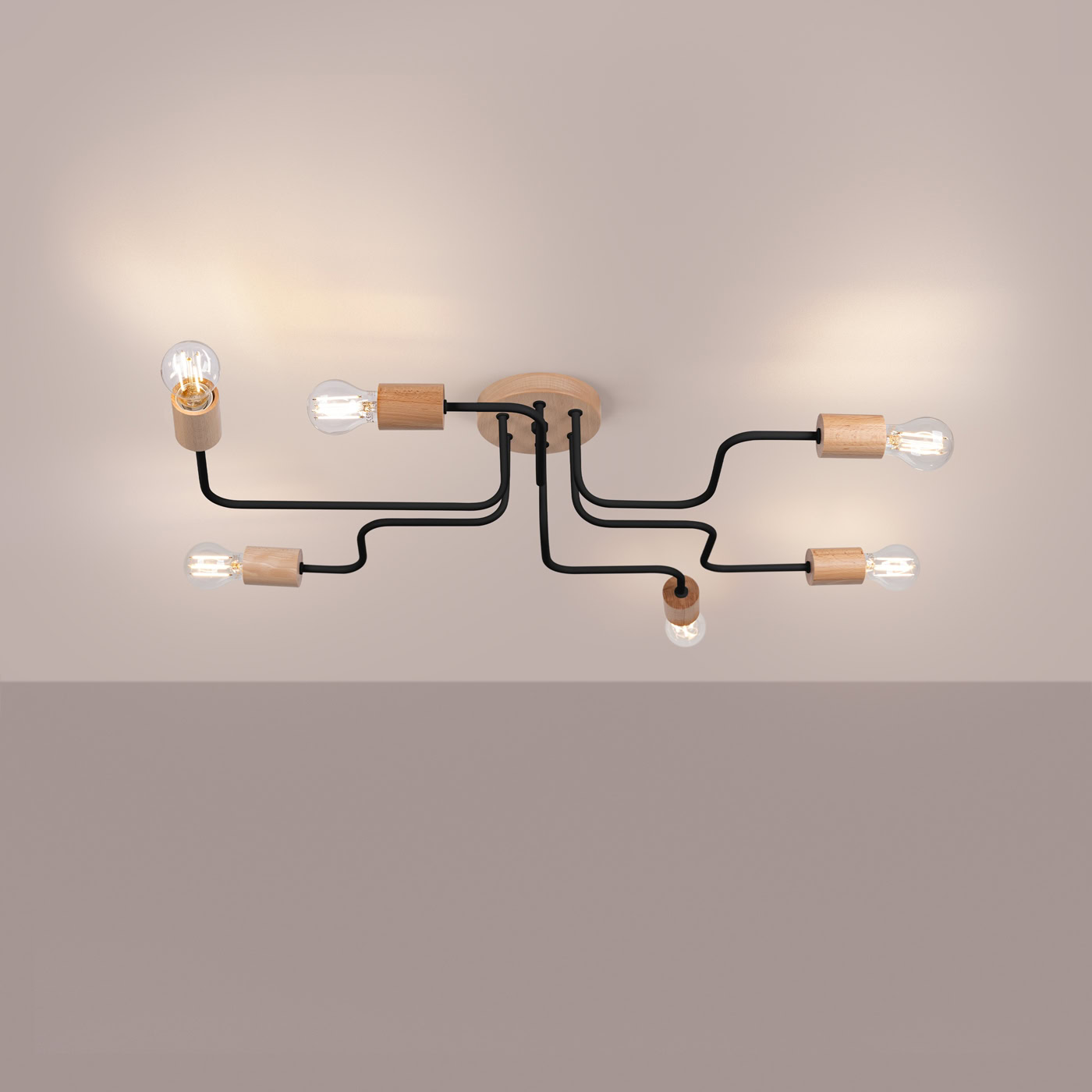 Żyrandol TIMBO 6 czarny SL.1670 - Sollux Lighting - obrazek 4