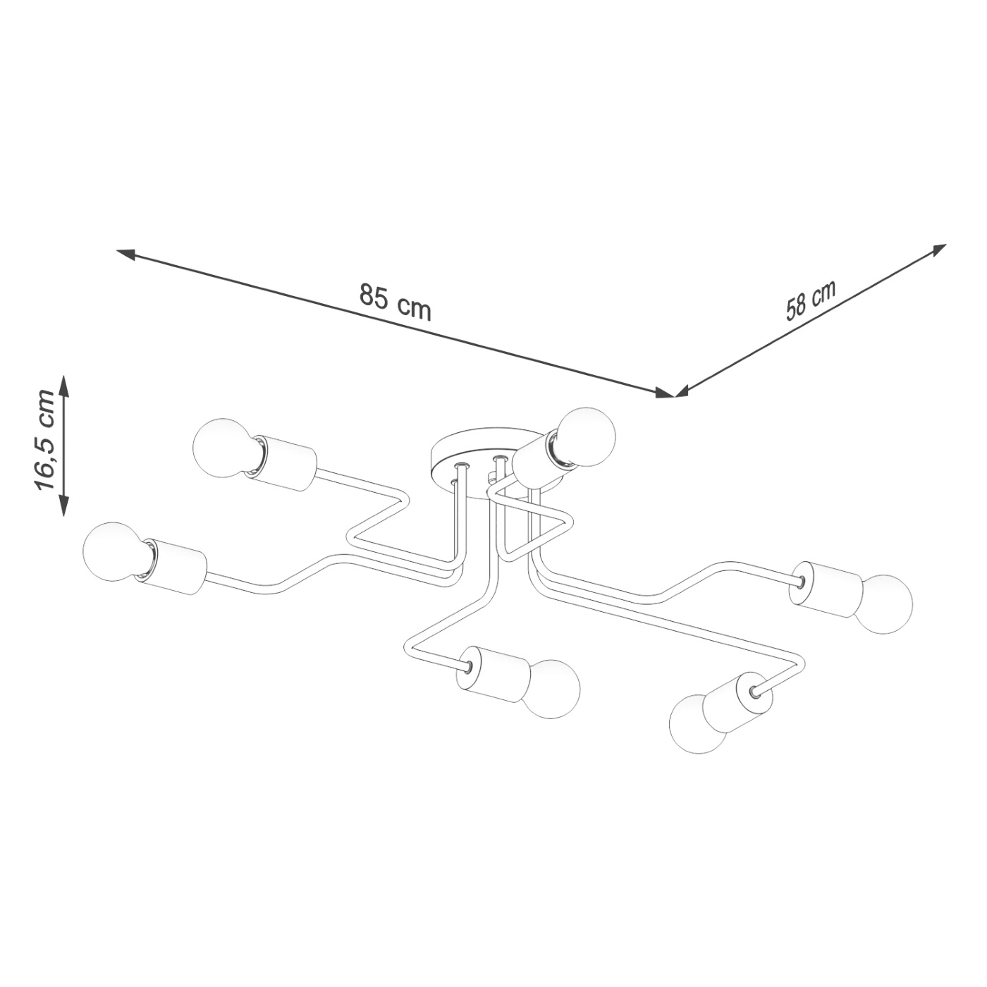 Żyrandol TIMBO 6 czarny SL.1670 - Sollux Lighting - obrazek 8