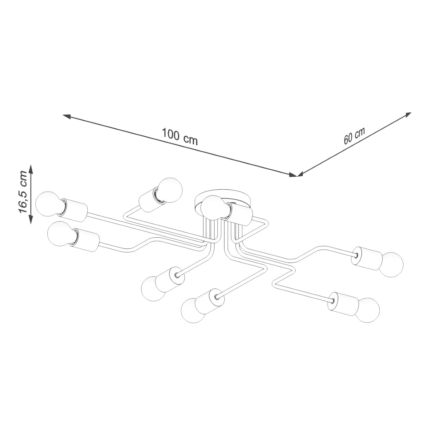 Żyrandol TIMBO 8 czarny SL.1671 - Sollux Lighting - obrazek 8