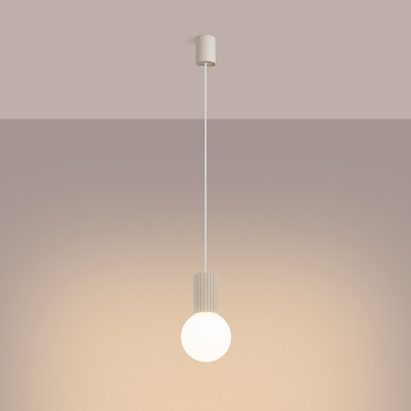 Lampa wisząca HALO 1 beżowa SL.1719 - Sollux Lighting - obrazek 4