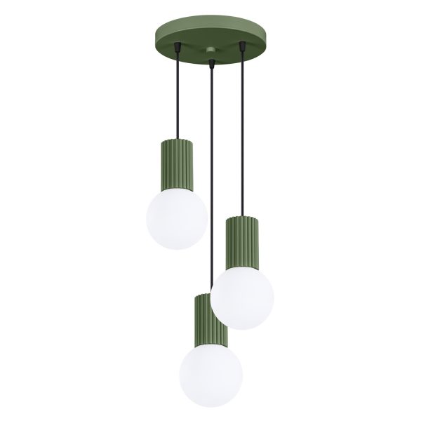 Lampa wisząca HALO 3P zielona oliwka SL.1725 - Sollux Lighting
