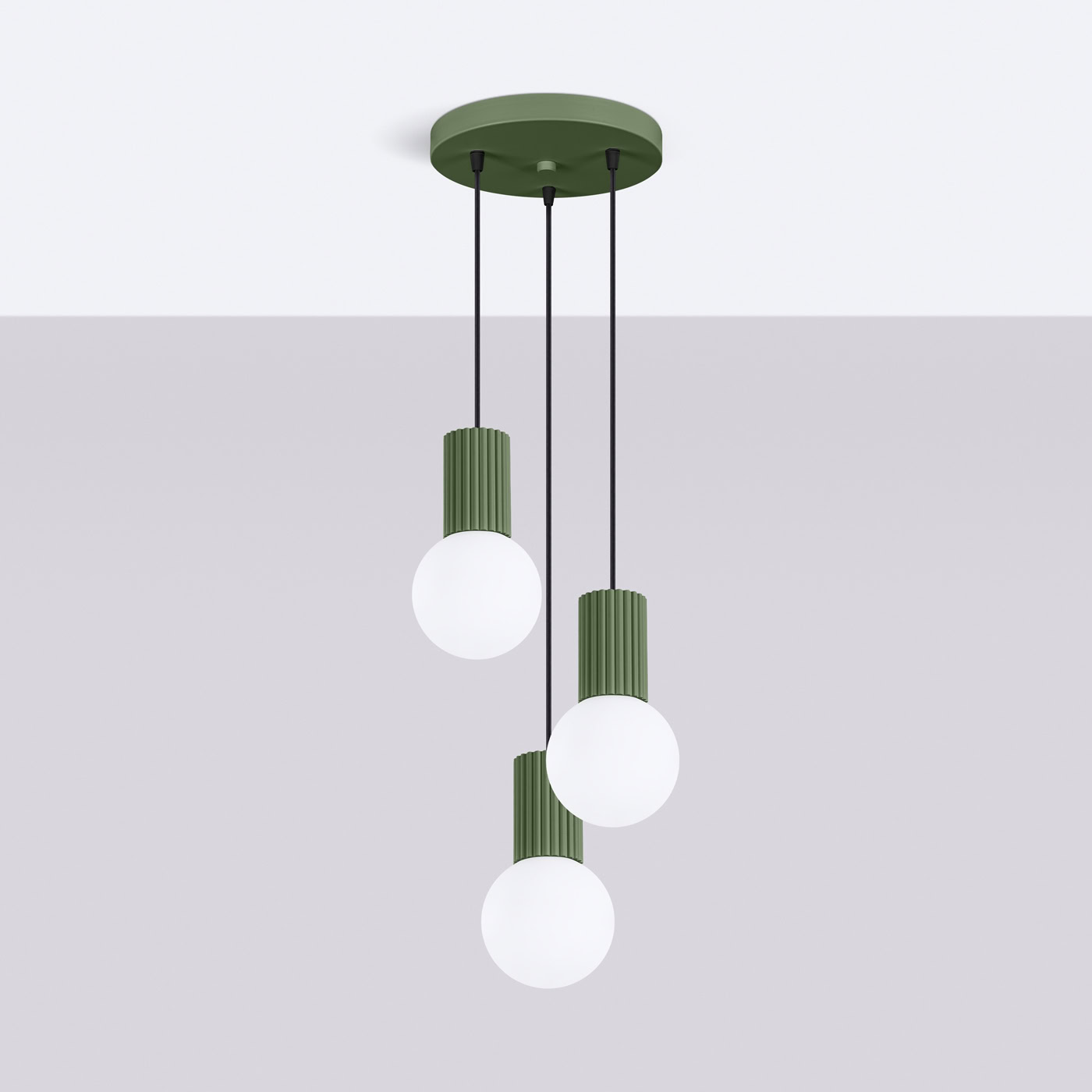 Lampa wisząca HALO 3P zielona oliwka SL.1725 - Sollux Lighting - obrazek 3