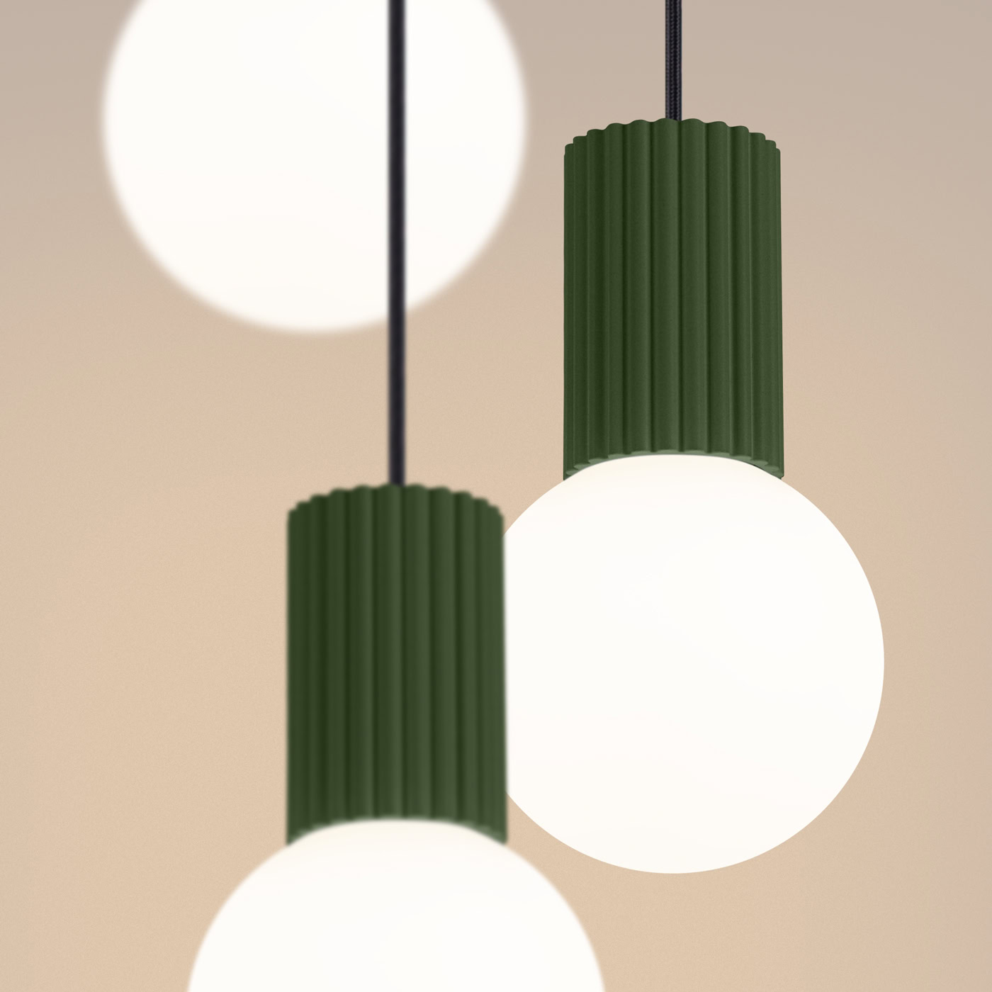 Lampa wisząca HALO 3P zielona oliwka SL.1725 - Sollux Lighting - obrazek 5
