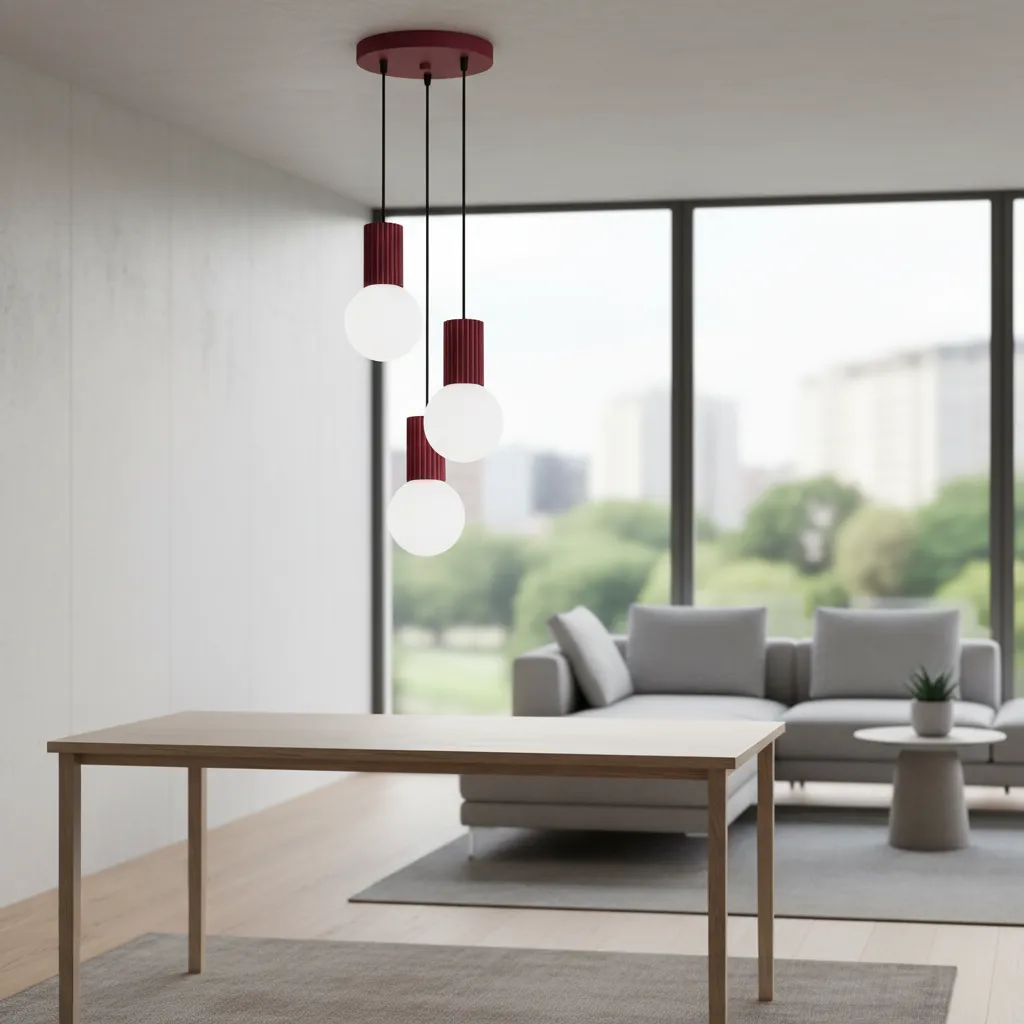 Lampa wisząca HALO 3P burgund SL.1750 - Sollux Lighting - obrazek 2