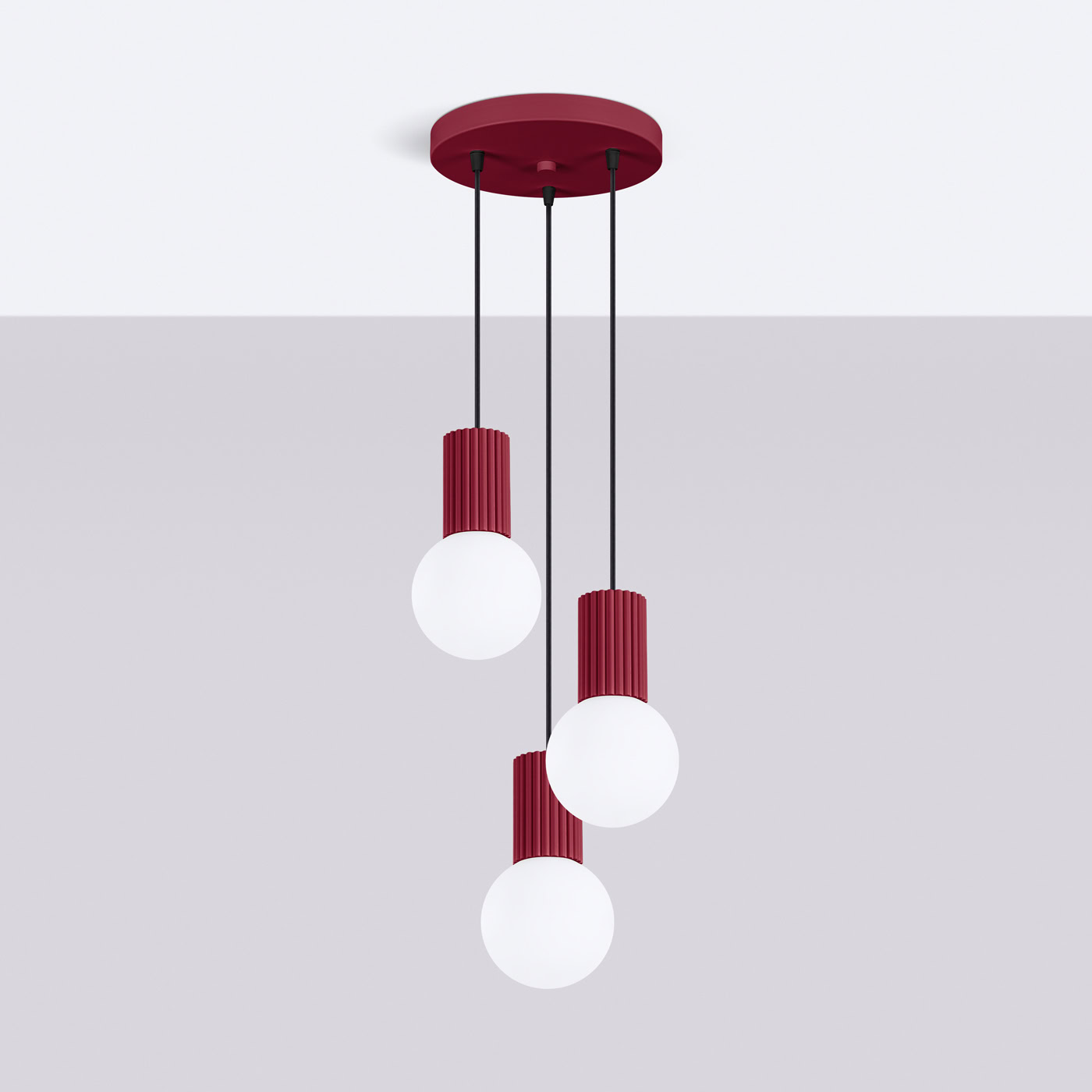 Lampa wisząca HALO 3P burgund SL.1750 - Sollux Lighting - obrazek 3