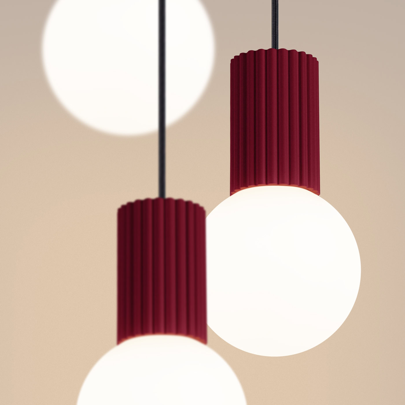 Lampa wisząca HALO 3P burgund SL.1750 - Sollux Lighting - obrazek 5