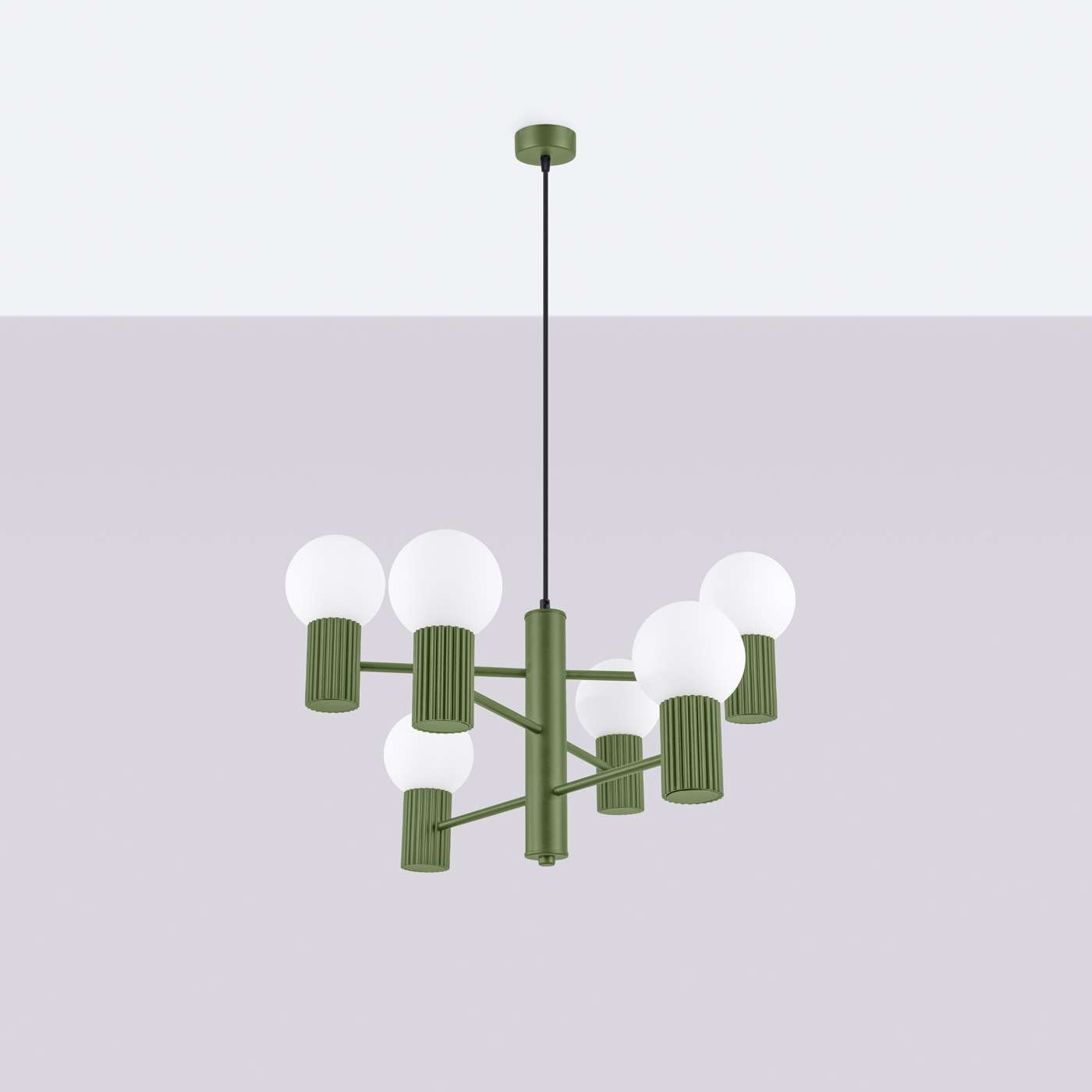 Żyrandol HALO 6 zielony oliwkowy SL.1832 - Sollux Lighting - obrazek 3