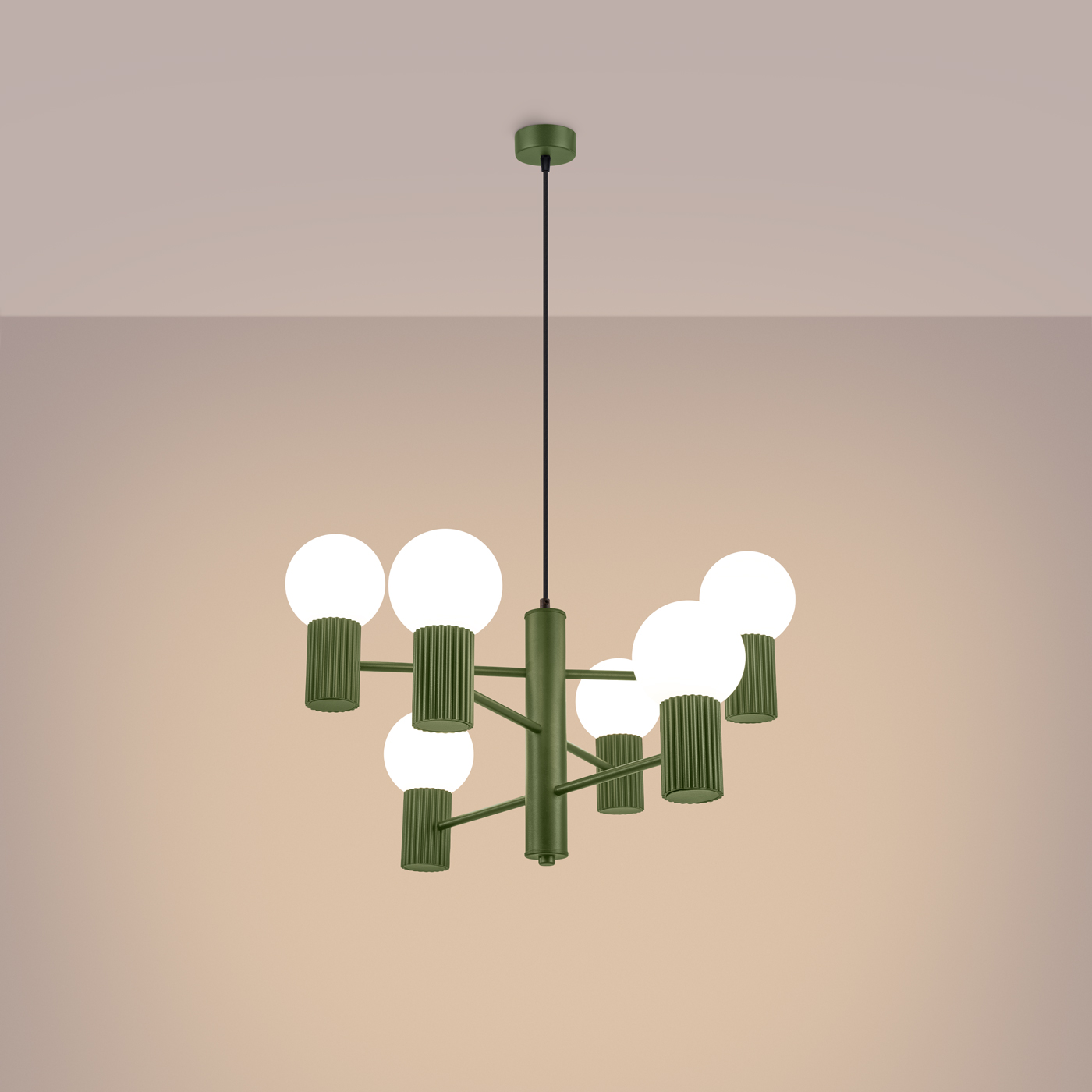 Żyrandol HALO 6 zielony oliwkowy SL.1832 - Sollux Lighting - obrazek 4