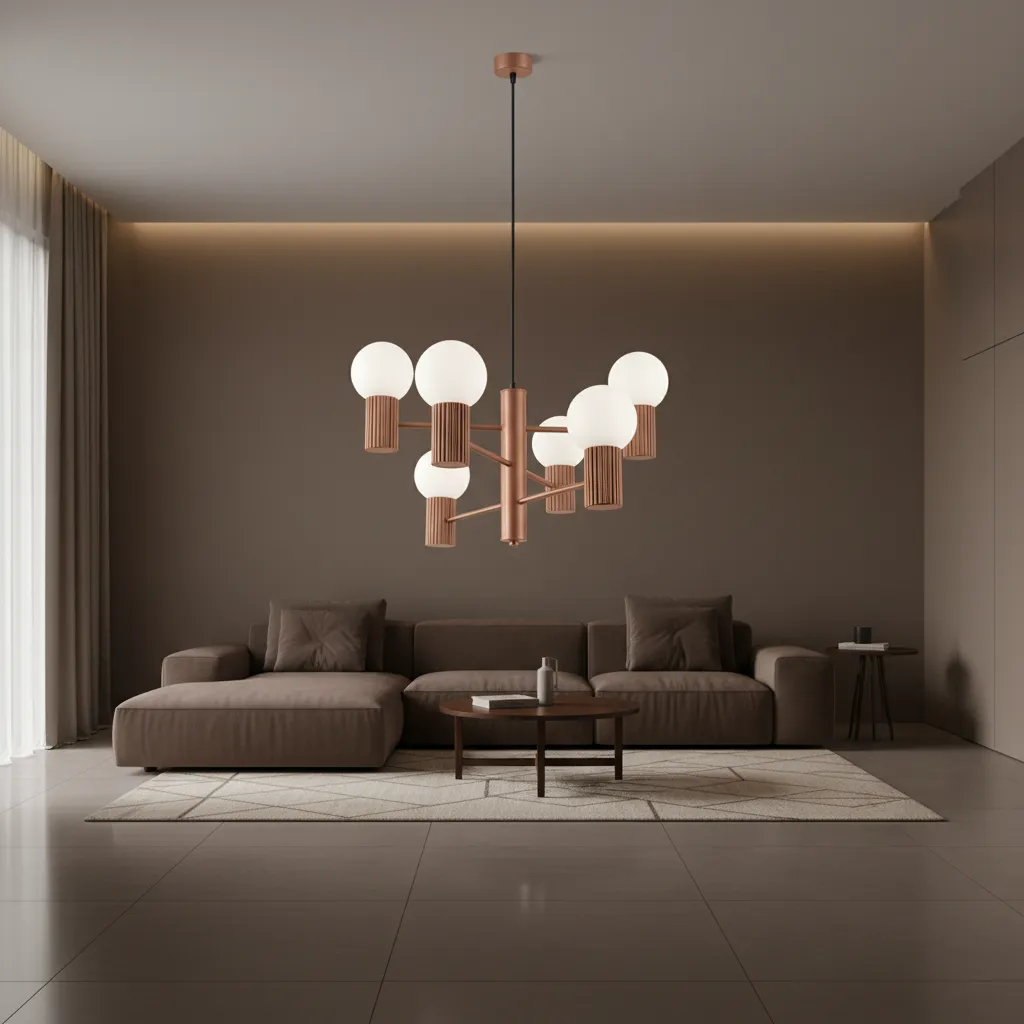Żyrandol HALO 6 mocca SL.1834 - Sollux Lighting - obrazek 2