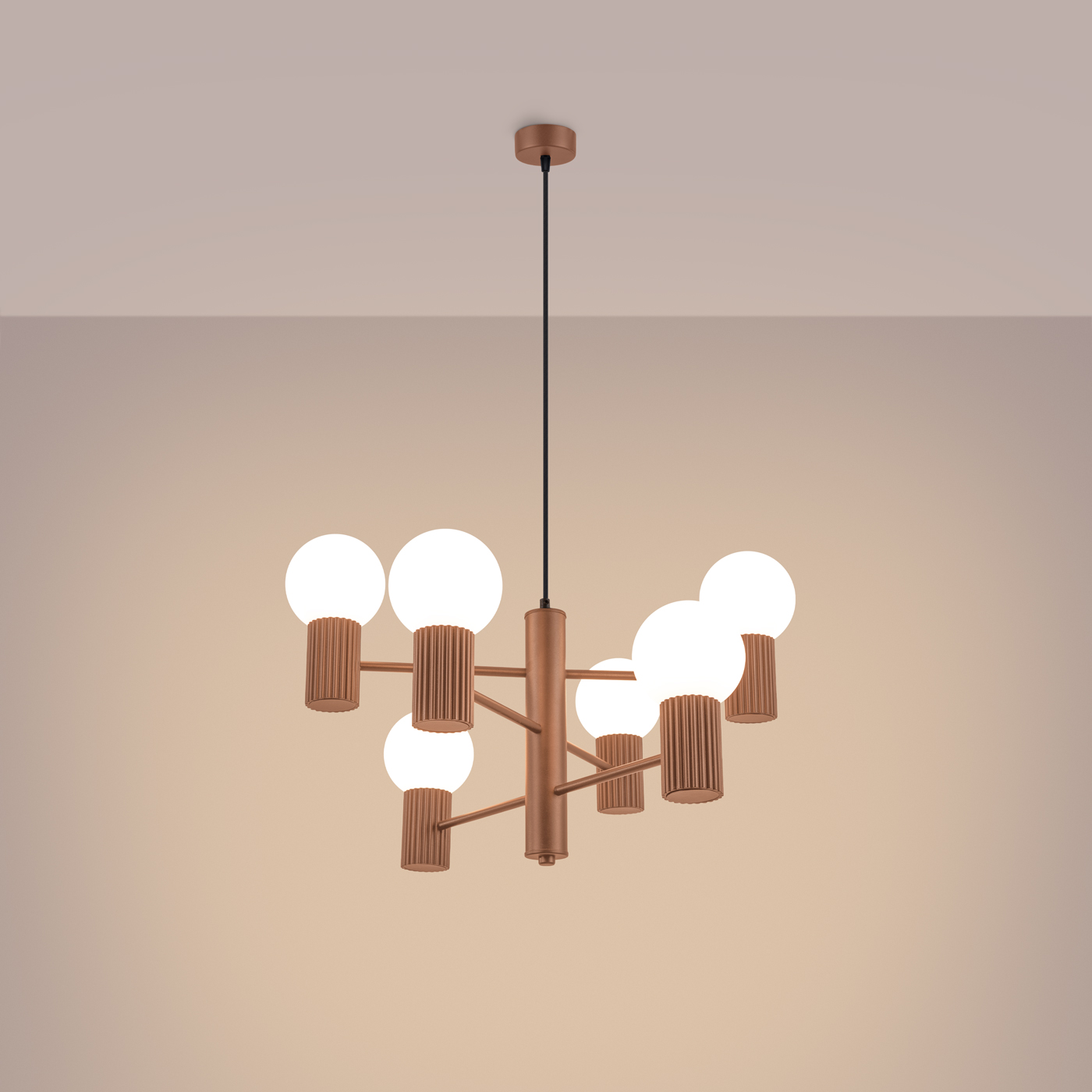 Żyrandol HALO 6 mocca SL.1834 - Sollux Lighting - obrazek 4