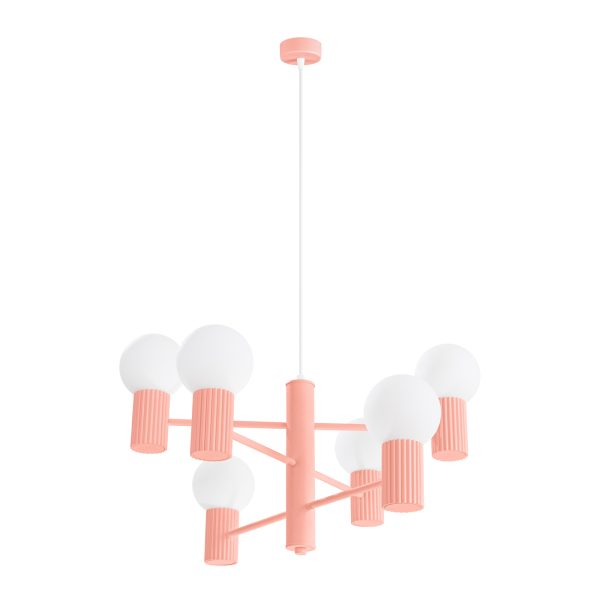 Żyrandol HALO 6 brzoskwiniowy SL.1838 - Sollux Lighting