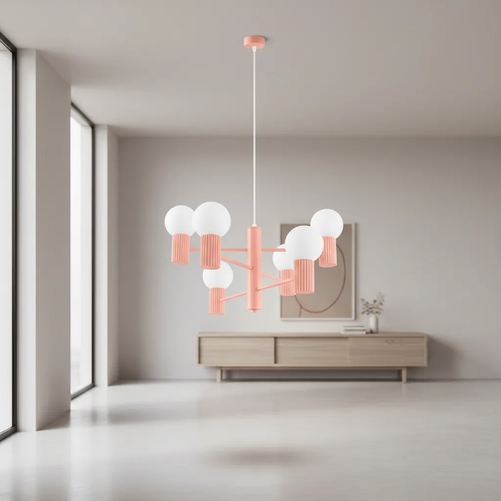 Żyrandol HALO 6 brzoskwiniowy SL.1838 - Sollux Lighting - obrazek 2