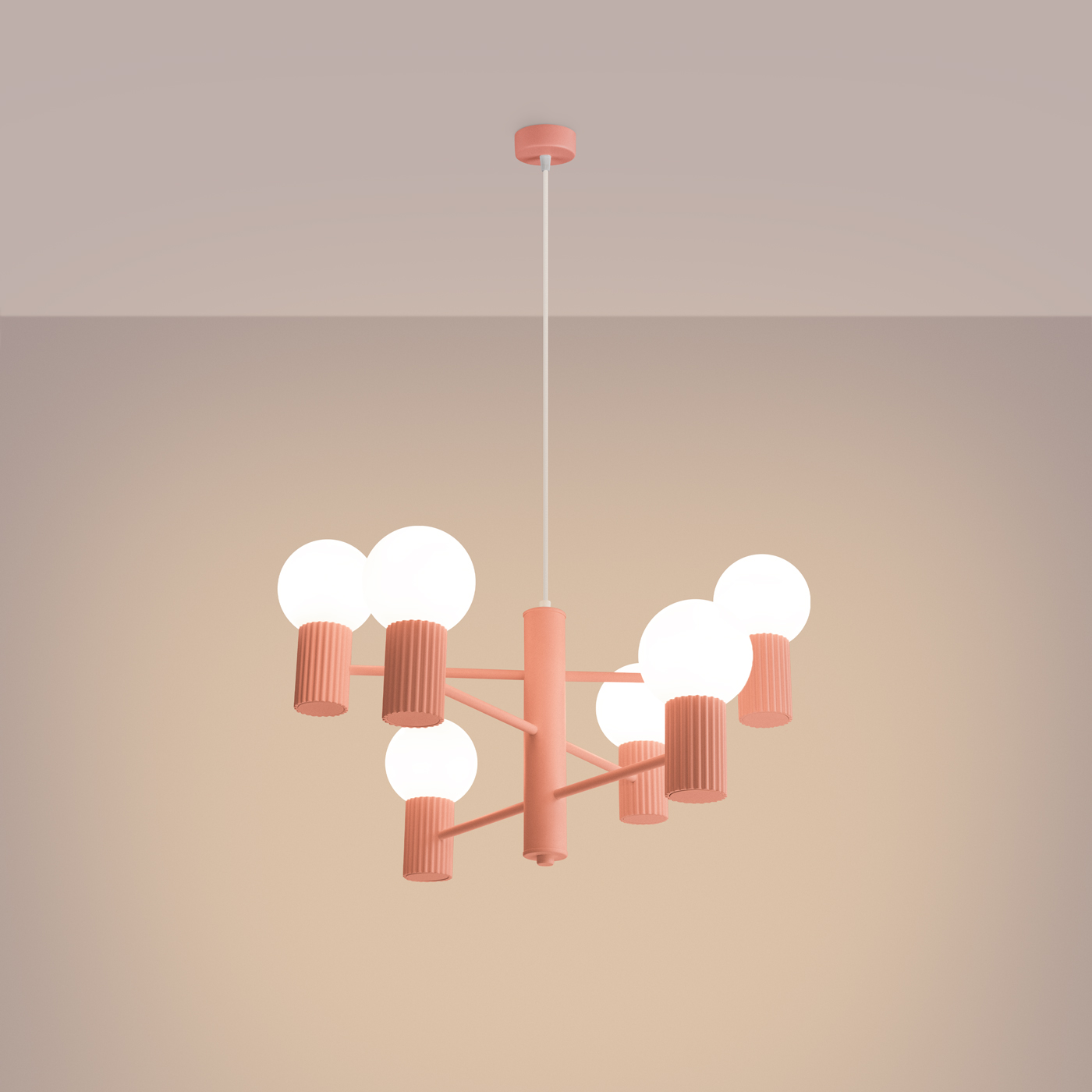 Żyrandol HALO 6 brzoskwiniowy SL.1838 - Sollux Lighting - obrazek 4