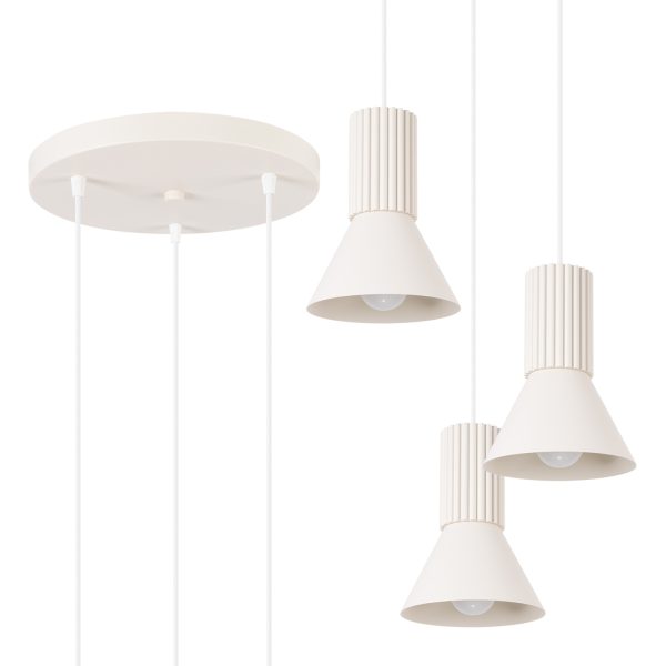 Lampa wisząca ESTRIA 3P beżowa SL.1871 - Sollux Lighting
