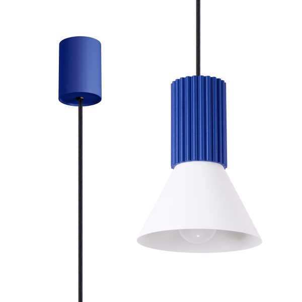 Lampa wisząca ESTRIA 1 biała/ultramaryna SL.1874 - Sollux Lighting