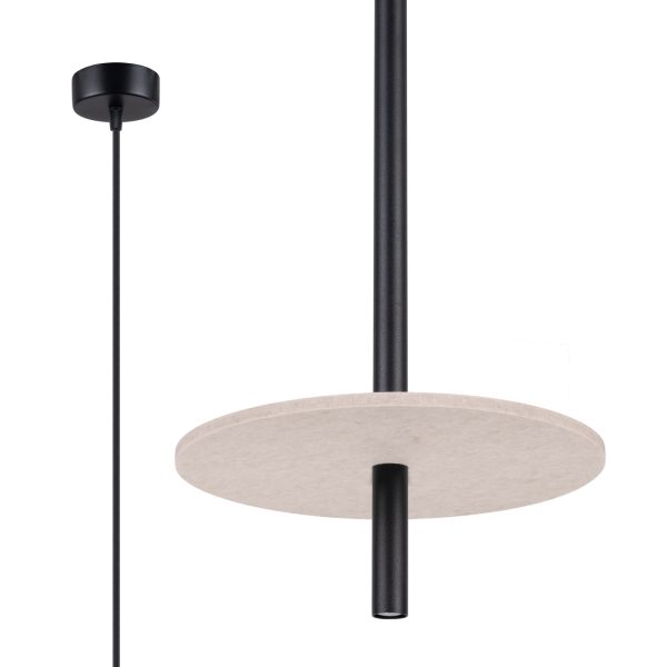 Lampa wisząca FELTRO 1 czarna/beżowa SL.1879 - Sollux Lighting