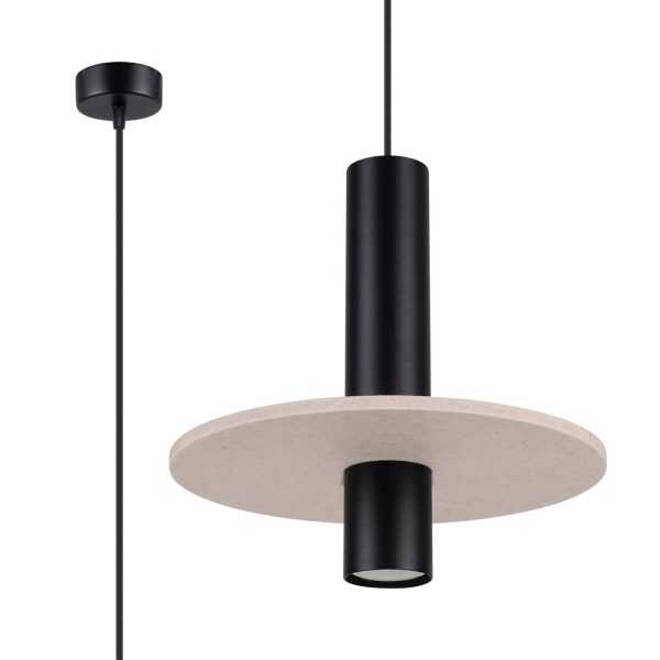 Lampa wisząca PELTA 1 czarna/beżowa SL.1882 - Sollux Lighting