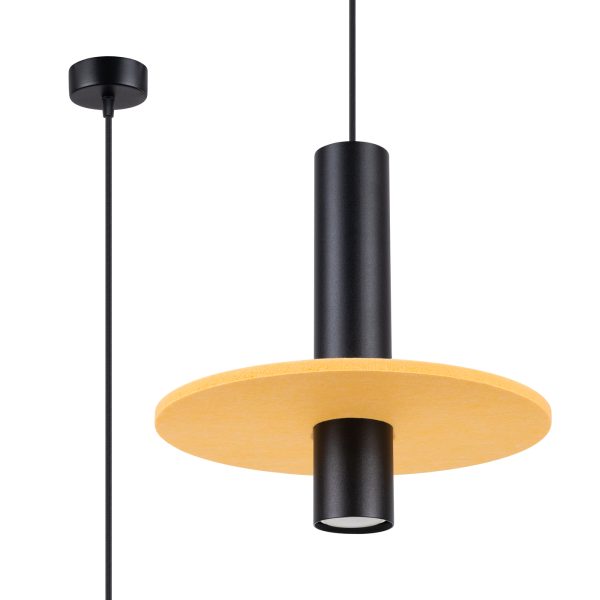 Lampa wisząca PELTA 1 czarna/żółta SL.1883 - Sollux Lighting