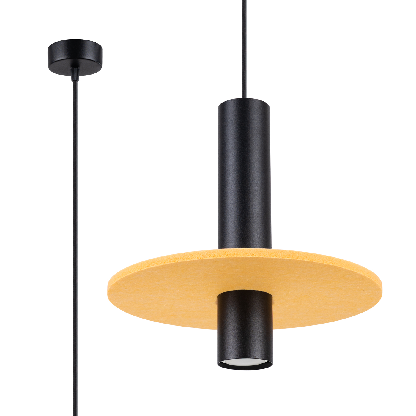 Lampa wisząca PELTA 1 czarna/żółta SL.1883 - Sollux Lighting