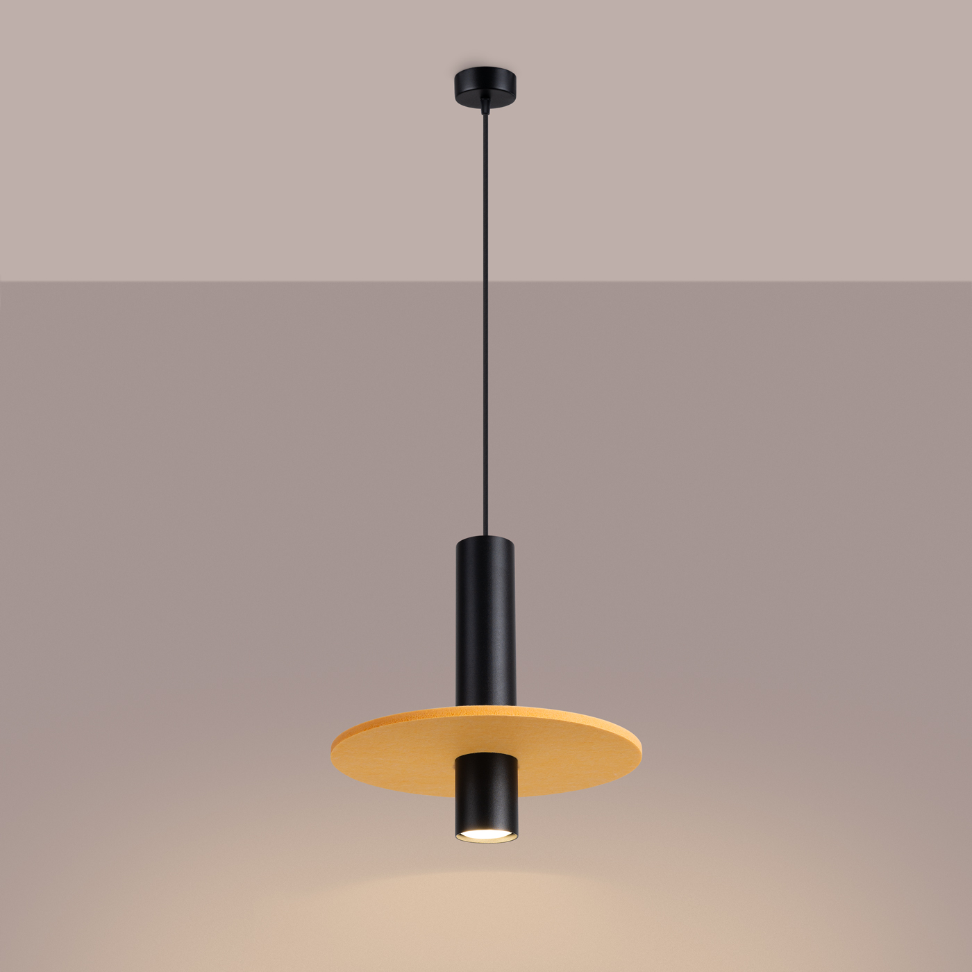 Lampa wisząca PELTA 1 czarna/żółta SL.1883 - Sollux Lighting - obrazek 5