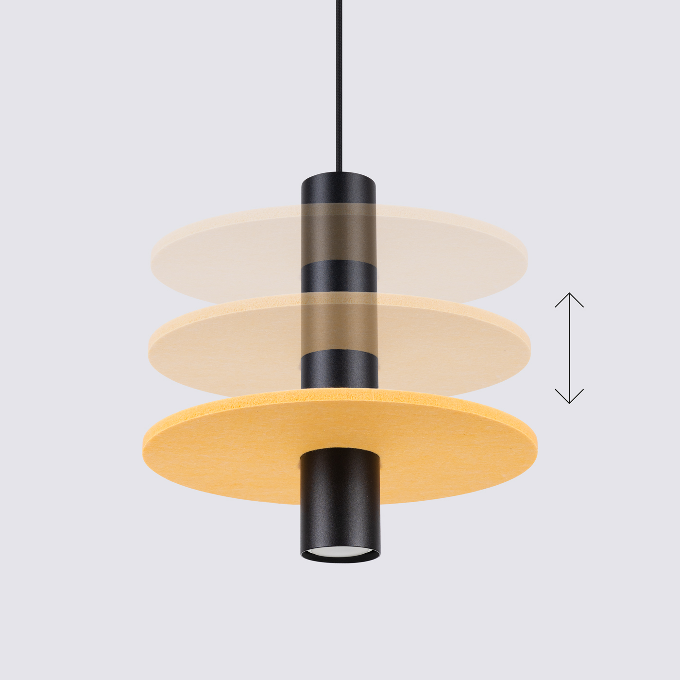 Lampa wisząca PELTA 1 czarna/żółta SL.1883 - Sollux Lighting - obrazek 6