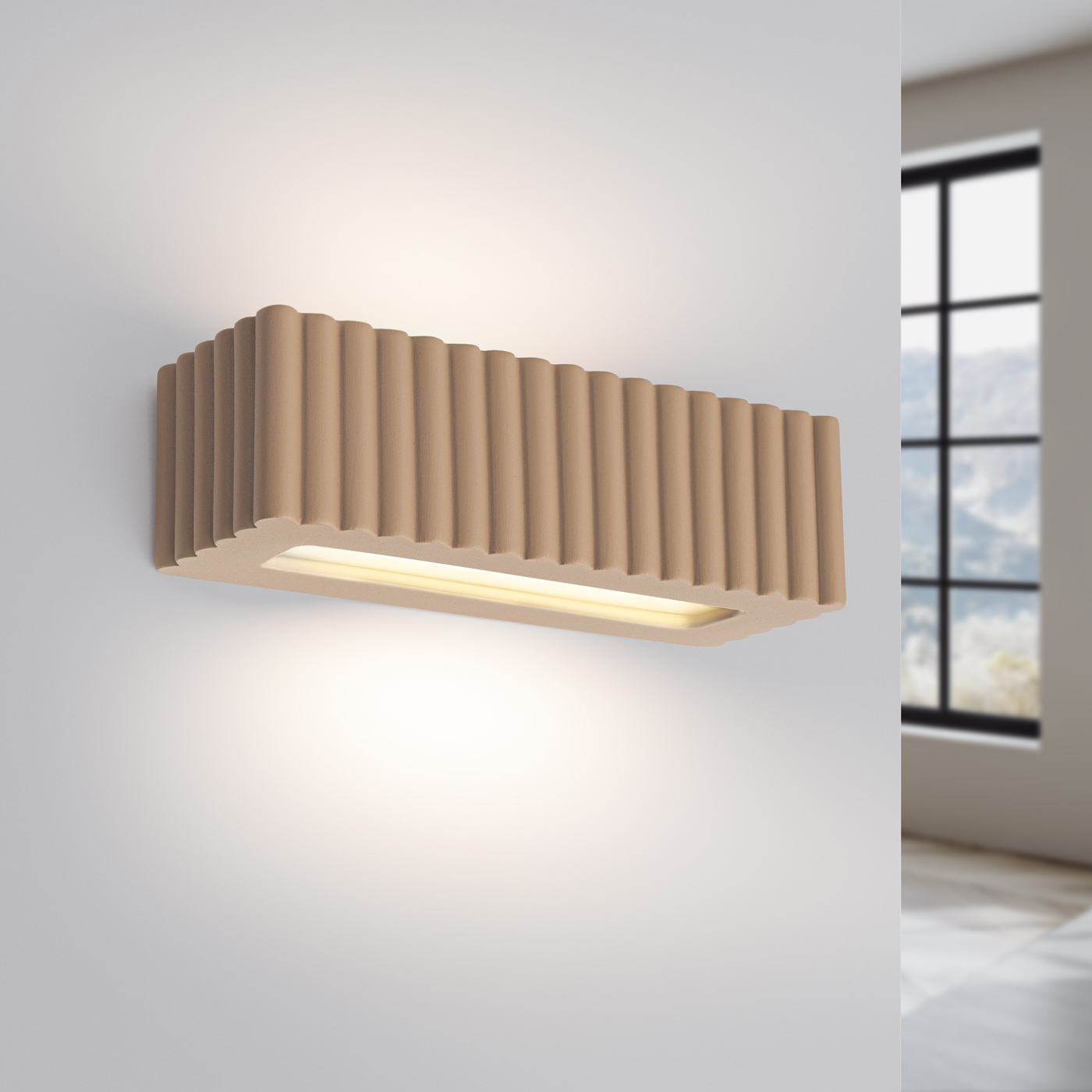 Kinkiet ceramiczny RIGATA taupe SL.1887 - Sollux Lighting - obrazek 3