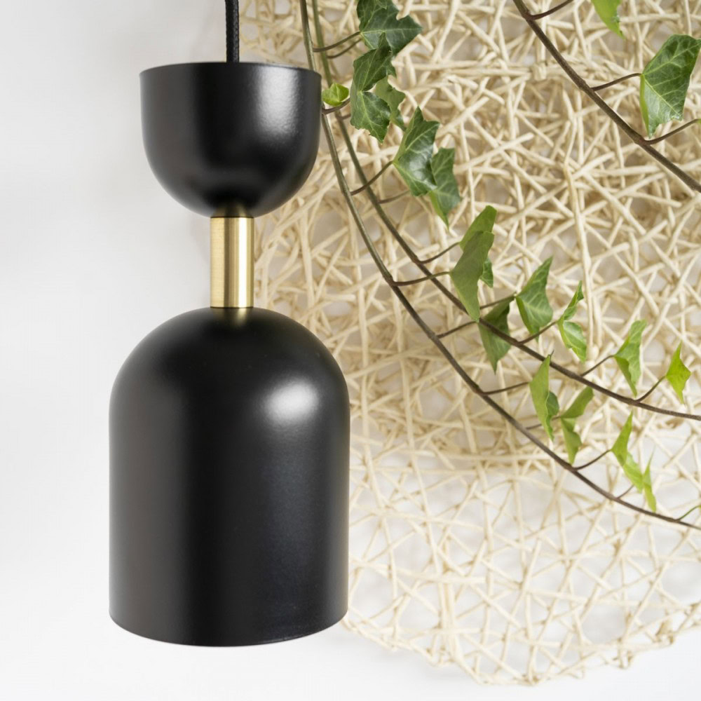 Lampa wisząca nad wyspę SUPURU czarna z dodatkiem złota SUA132P0 - Ummo Lighting - obrazek 2