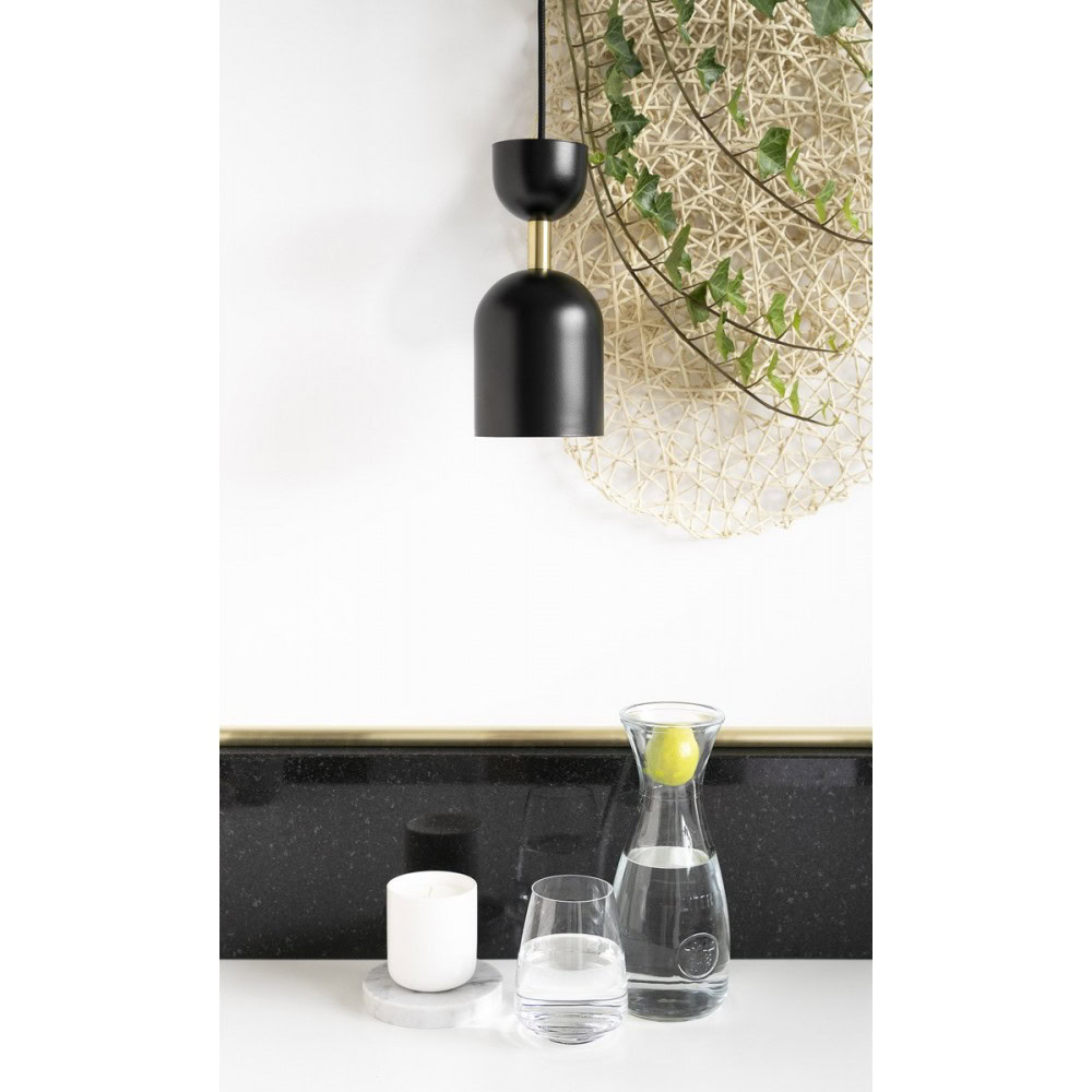 Lampa wisząca nad wyspę SUPURU czarna z dodatkiem złota SUA132P0 - Ummo Lighting - obrazek 3