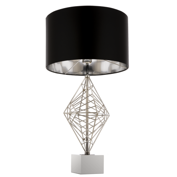 Lampa stołowa nowoczesna czarna CARACAS T01960CH – Cosmo Light
