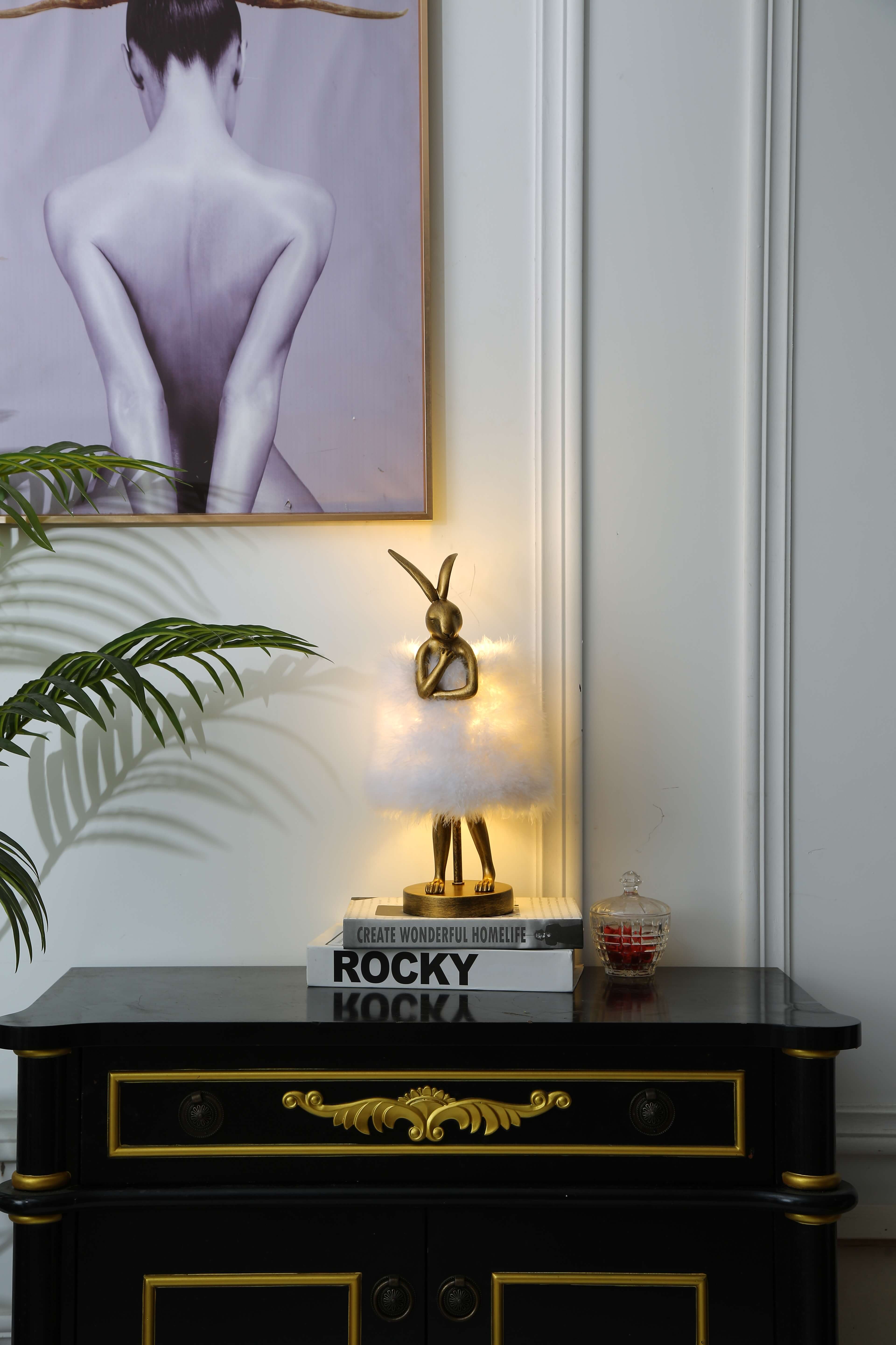 Lampa biurkowa Zajączek Flafi M Złoty TL0108-M – Yaskr - obrazek 2