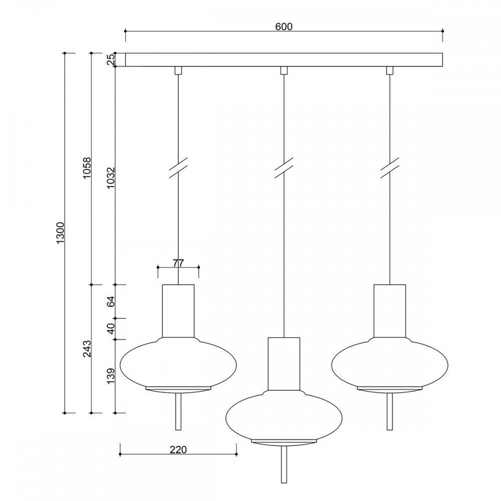 Lampa wisząca 3 klosze minimalistyczna TORNI biała TOL311P0 - Ummo Lighting - obrazek 3