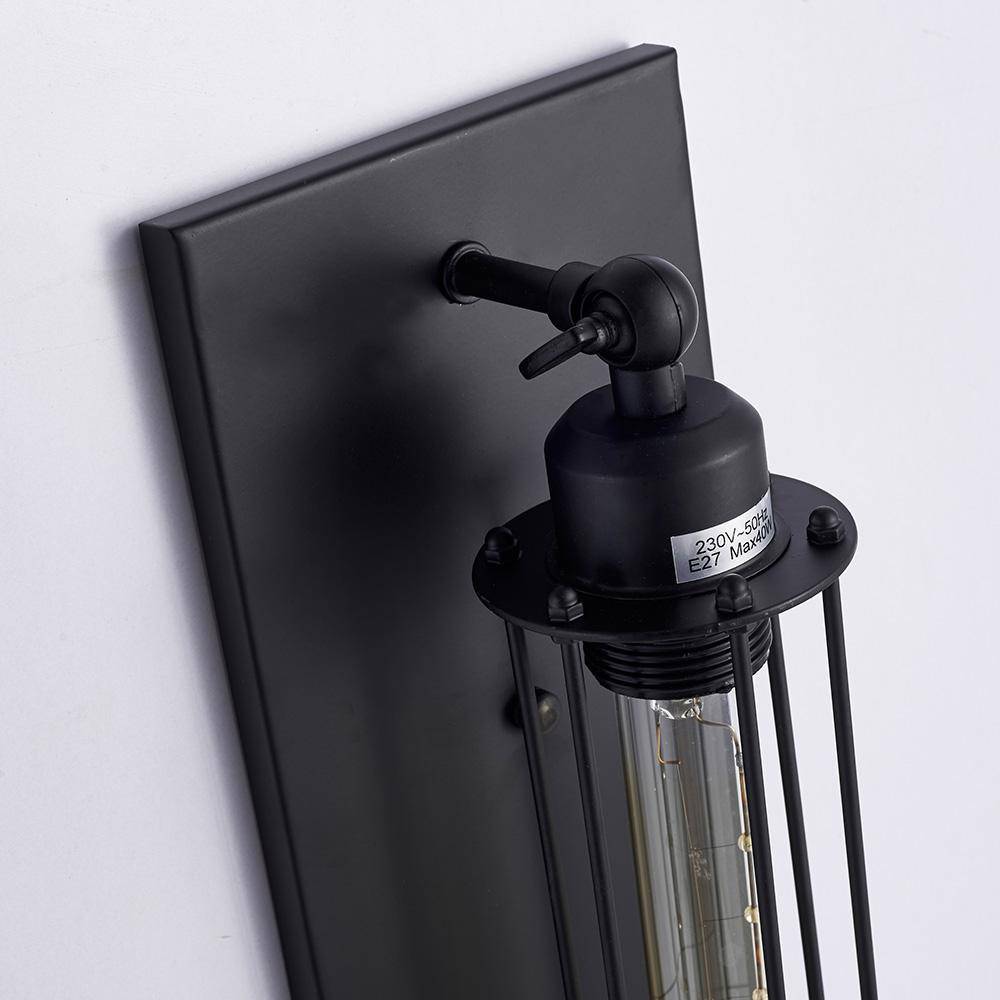 Kinkiet nowoczesny czarny E27 YORK - W01307BK - Cosmo Light - obrazek 4