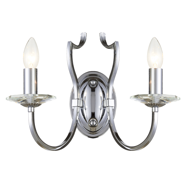 Kinkiet nowoczesny srebrny E14 RIGA W02779CH - Cosmo Light