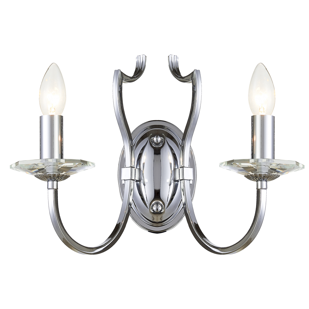 Kinkiet nowoczesny srebrny E14 RIGA W02779CH - Cosmo Light