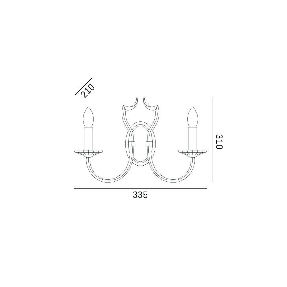 Kinkiet nowoczesny srebrny E14 RIGA W02779CH - Cosmo Light - obrazek 4