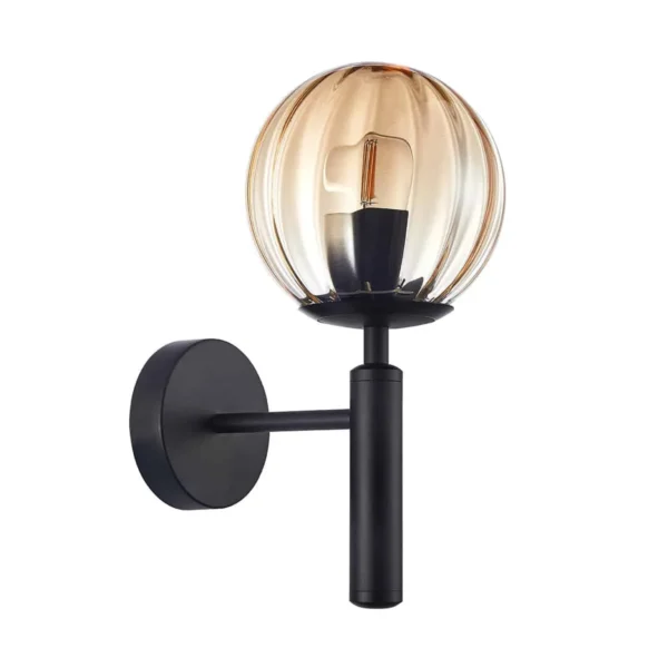 Kinkiet nowoczesny Ravena WL-2324-1 BK+AMB - Italux