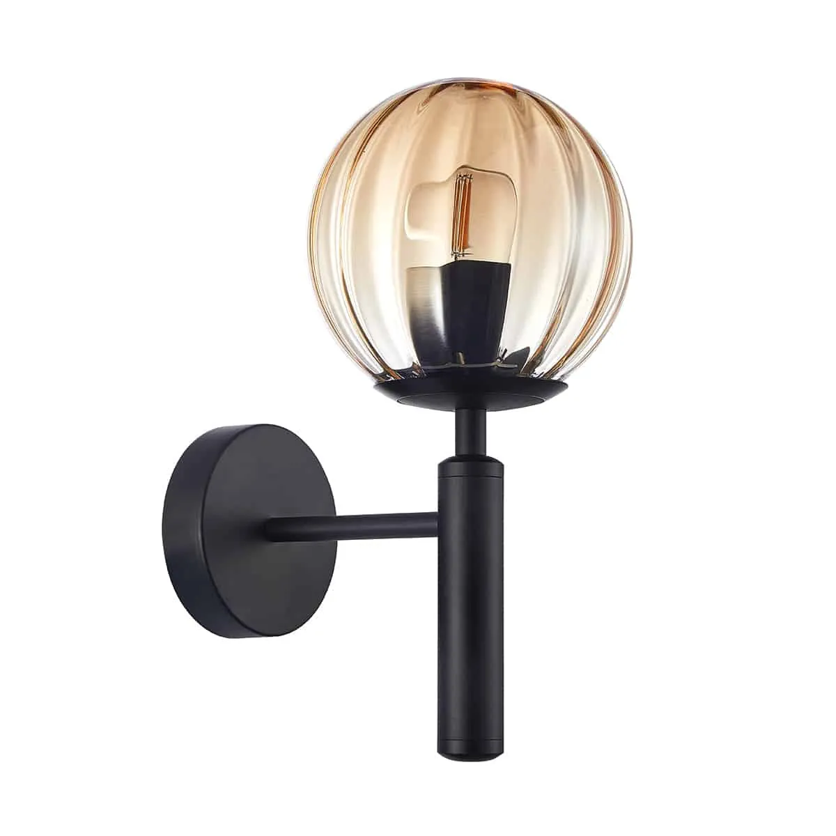 Kinkiet nowoczesny Ravena WL-2324-1 BK+AMB - Italux