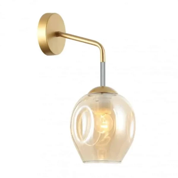 Kinkiet nowoczesny Borgo WL-30843-1 GD+AMB złoty – Italux