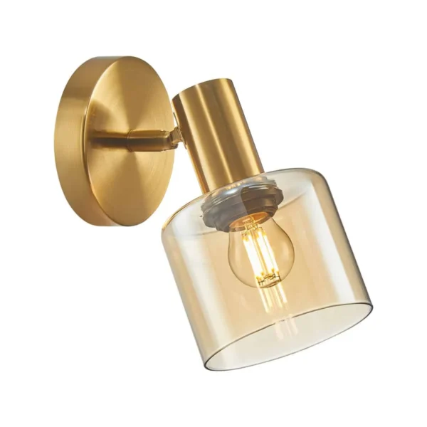 Kinkiet nowoczesny Santia WL-65342-1 BRO+AMBER - Italux