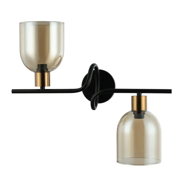 Kinkiet designerski Servio WL-66892-2A-BK-AMB- Italux