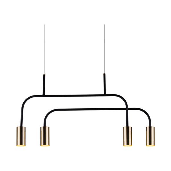 Lampa wisząca Vai 4 - Mosiądz polerowany-czarna (580 mm) 8839 - Antigo