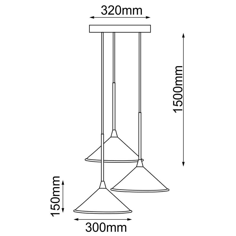 Lampa wisząca Merto 3 - Czarna (320 mm) 5066 - Antigo - obrazek 2