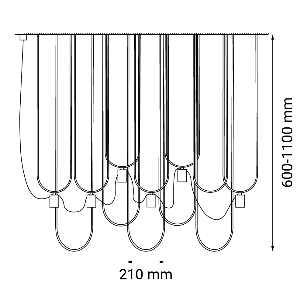 Lampa wisząca Udin 6 - Czarna 9785 - Antigo - obrazek 2