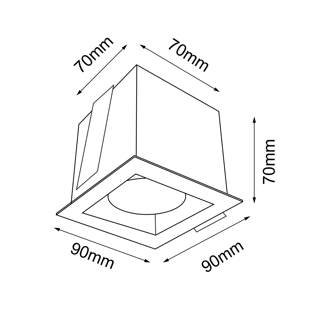 Lampa wpuszczana Cage in mini 1-1 - Czarna 3032 - Antigo - obrazek 2