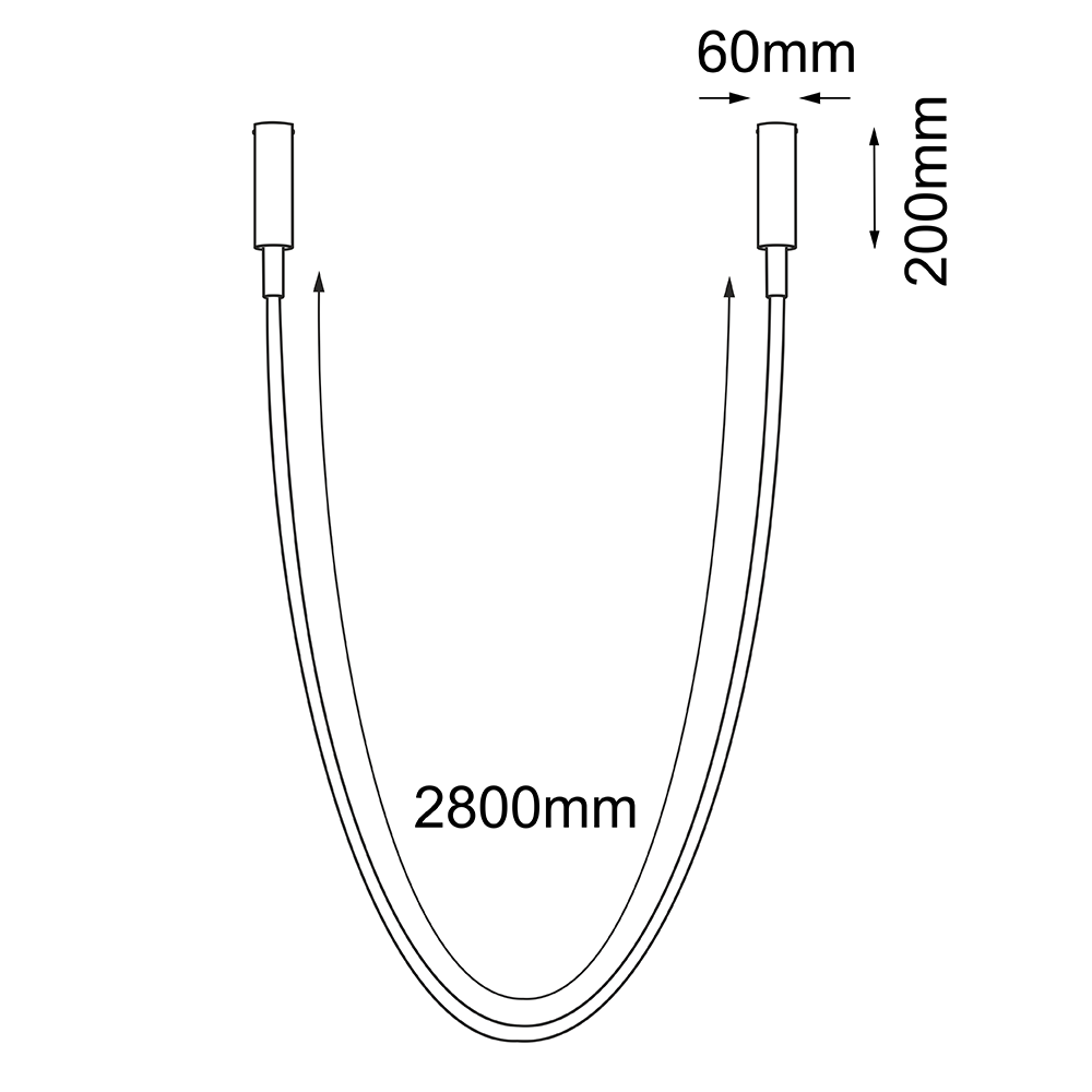 Lampa wisząca natynkowa Hebi – Czarna (3200 mm) 3000K 5056 - Antigo - obrazek 2