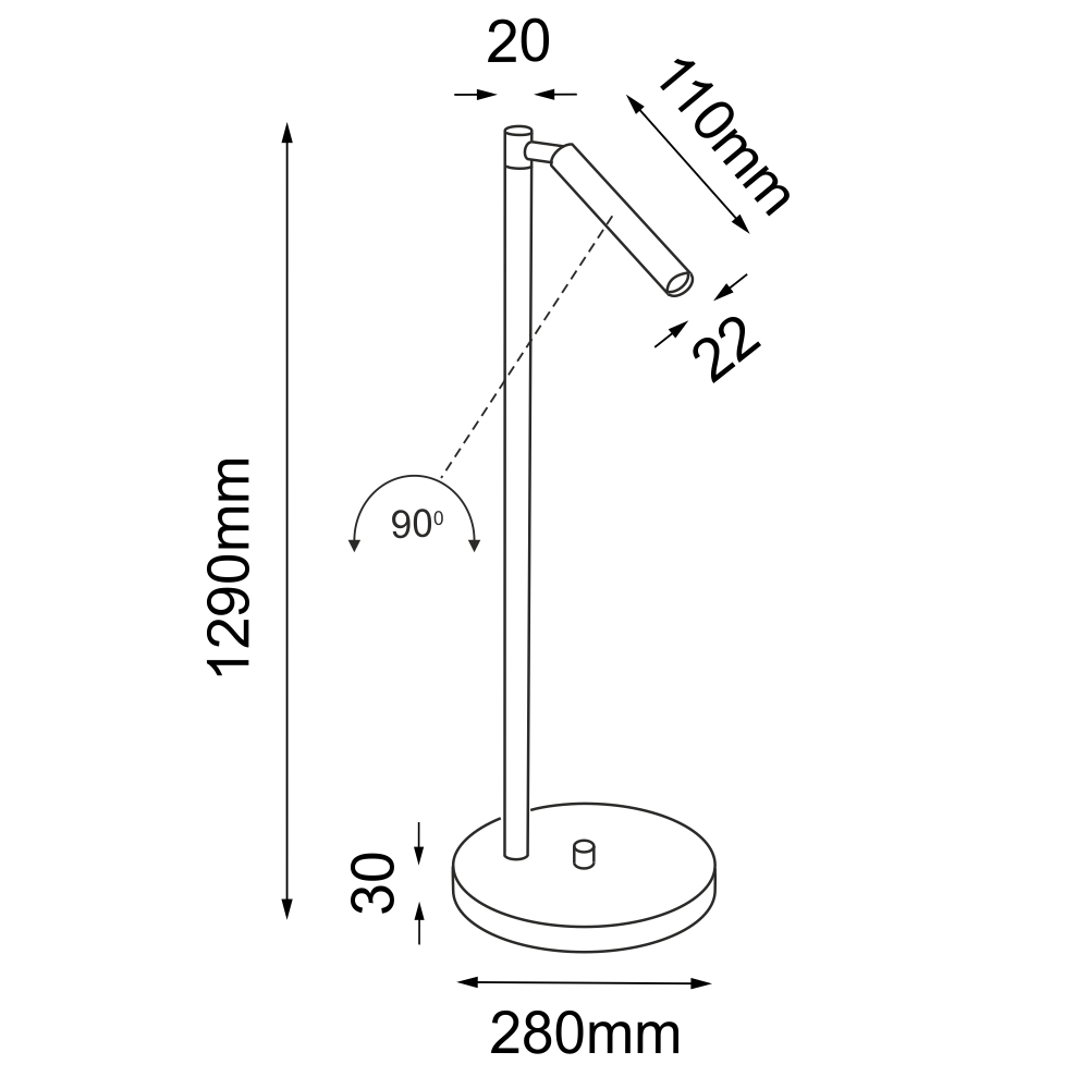 Lampa podłogowa Kosame F - Czarna (1290 mm) 7872 - Antigo - obrazek 2
