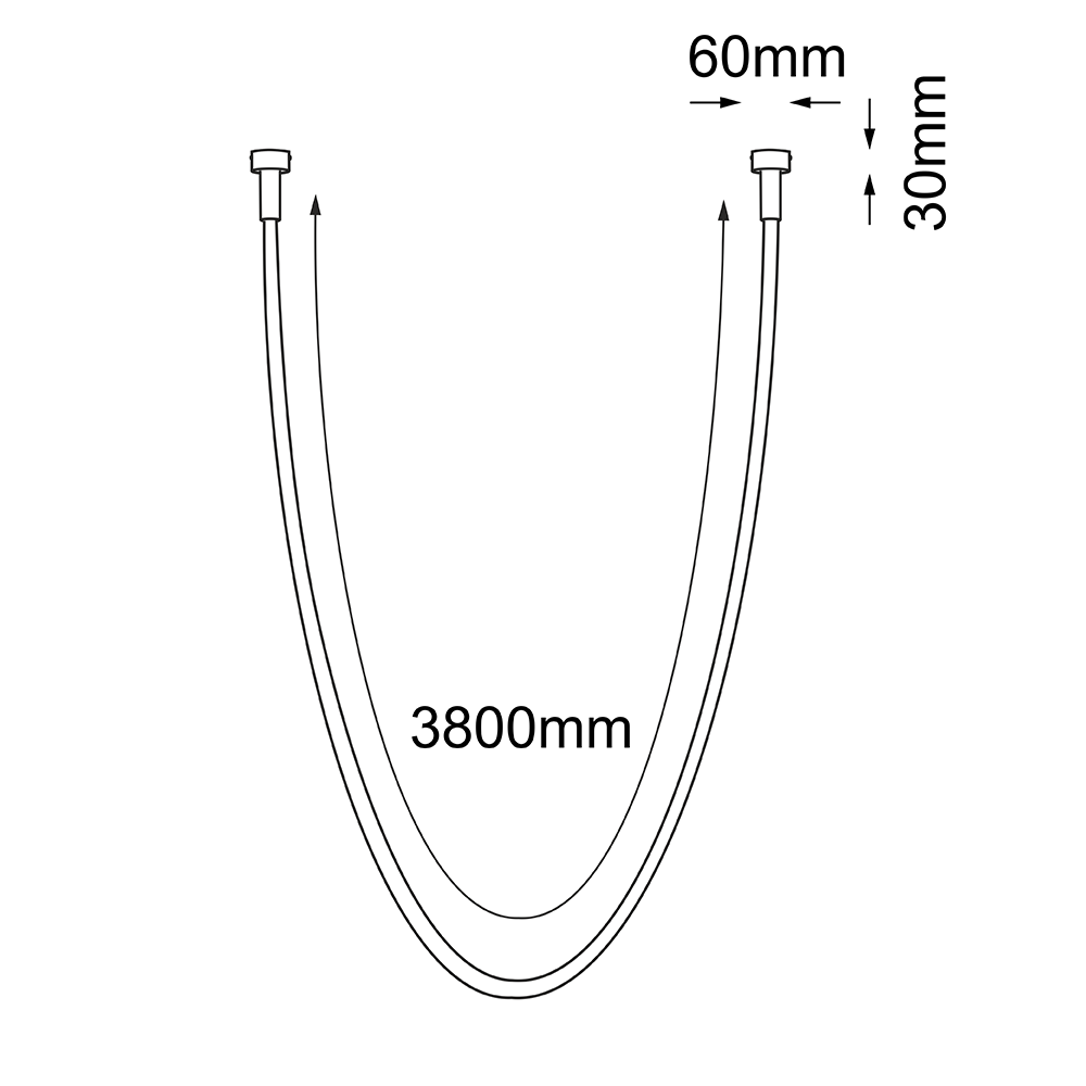 Lampa wisząca podtynkowa Hebi – Czarna (3860 mm) 4000K 3023 - Antigo - obrazek 2